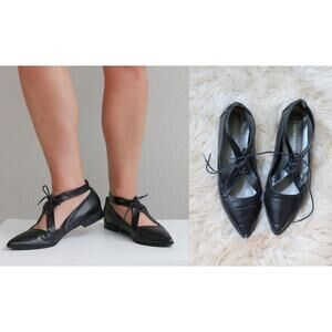 Pierre Darre Lace Up Cutout Italian Flats ~ Women's 8-1/2 (8.5) ~ Made in Italy